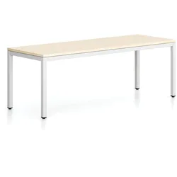 Sitzbank FRAME, weißes Gestell, 1685 x 404 x 468 mm, Birke