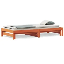 vidaXL Tagesbett Ausziehbar Wachsbraun 90x200 cm Massivholz Kiefer