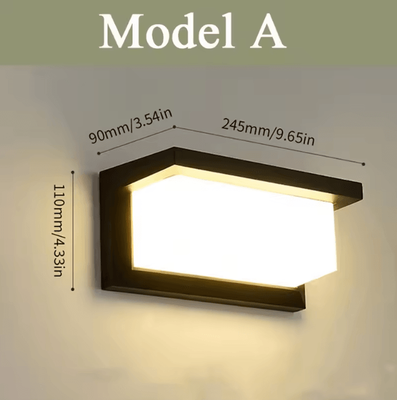 Inspire Curations Modern IP66 Waterproof LED Outdoor Wall Lamp Aluminum Porch & Garden Light model A 16w warm White