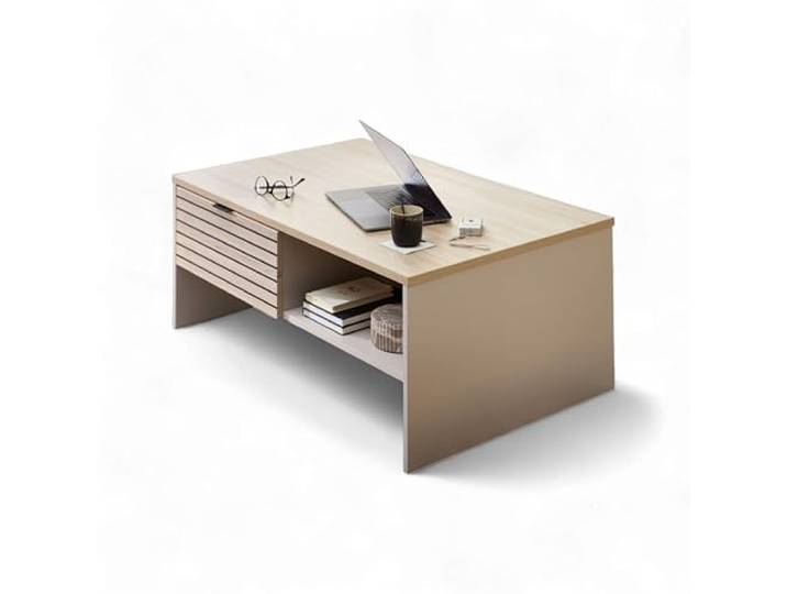 INA Couchtisch in Kaschmir und Riva Eiche Optik, 110 x 44 x 65 cm (B/H/T)