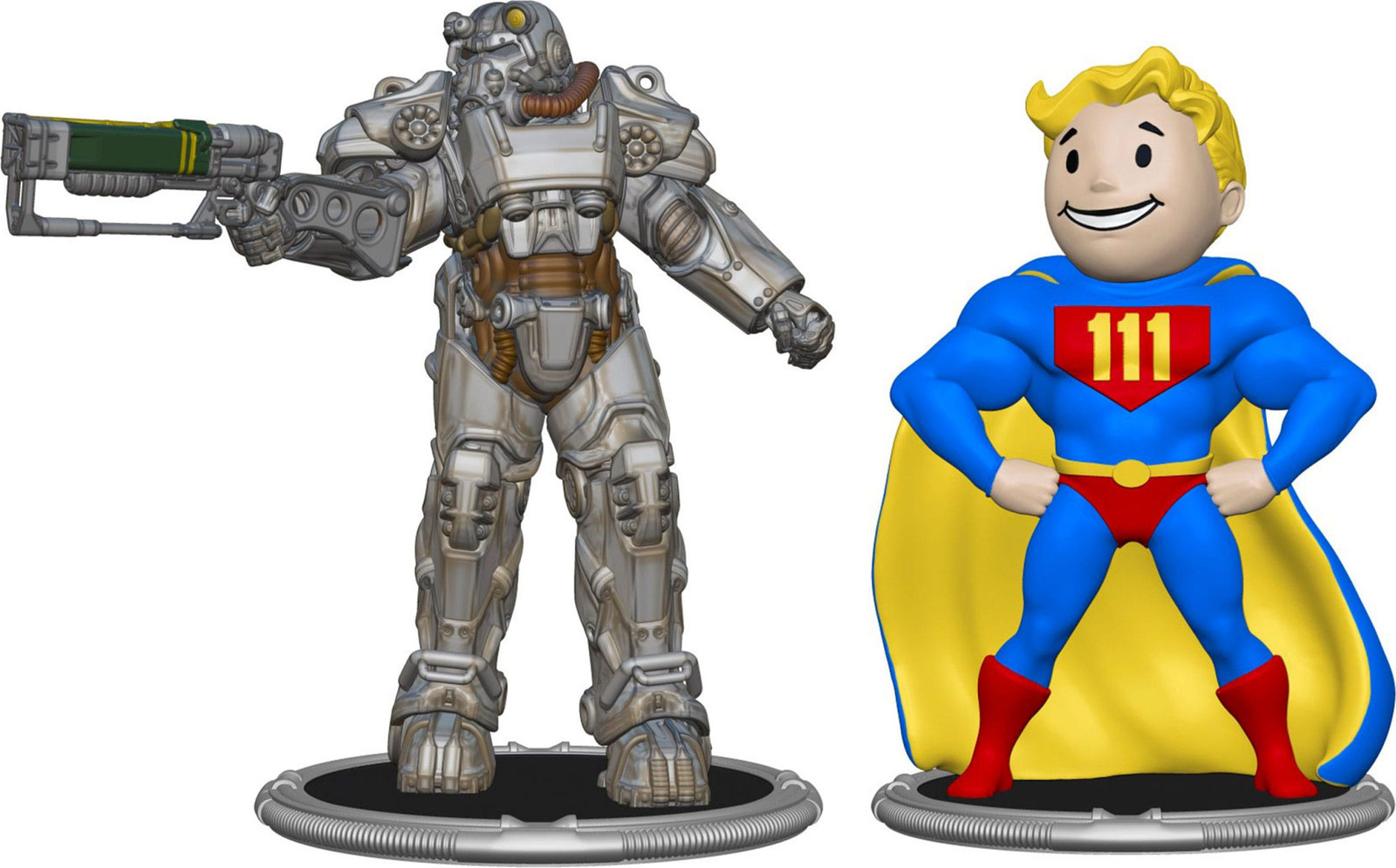 Syndicate Collectibles Fallout Minifiguurset met T-60 en Vault Boy (Power), 2 stuks, 7 cm