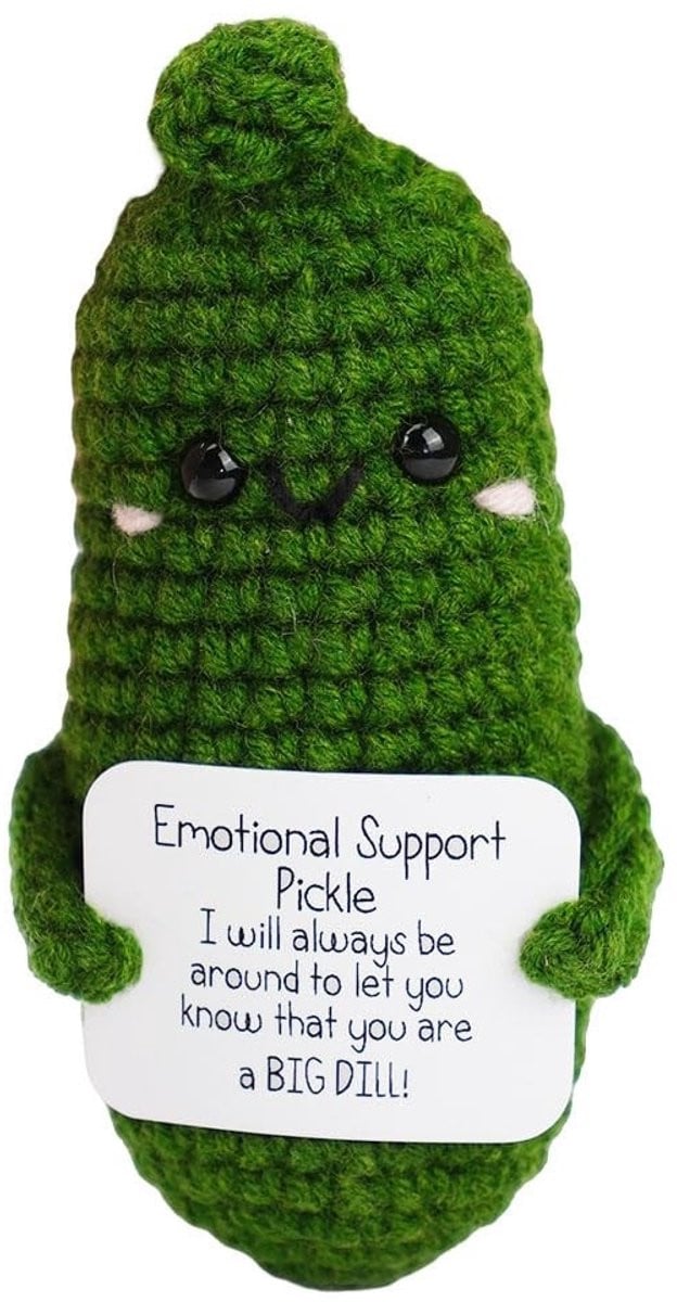 Dailygoods Pocket Hug Positieve Aardappel - Creatieve Gebreide Wollen Aardappel - Groene Komkommer - Motivatiegeschenk voor volwassenen