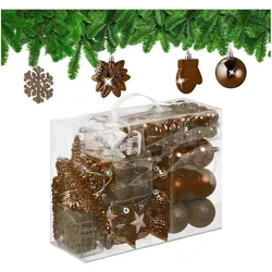 Relaxdays, Christbaumschmuck, 100-tlg. Weihnachtskugeln-Set