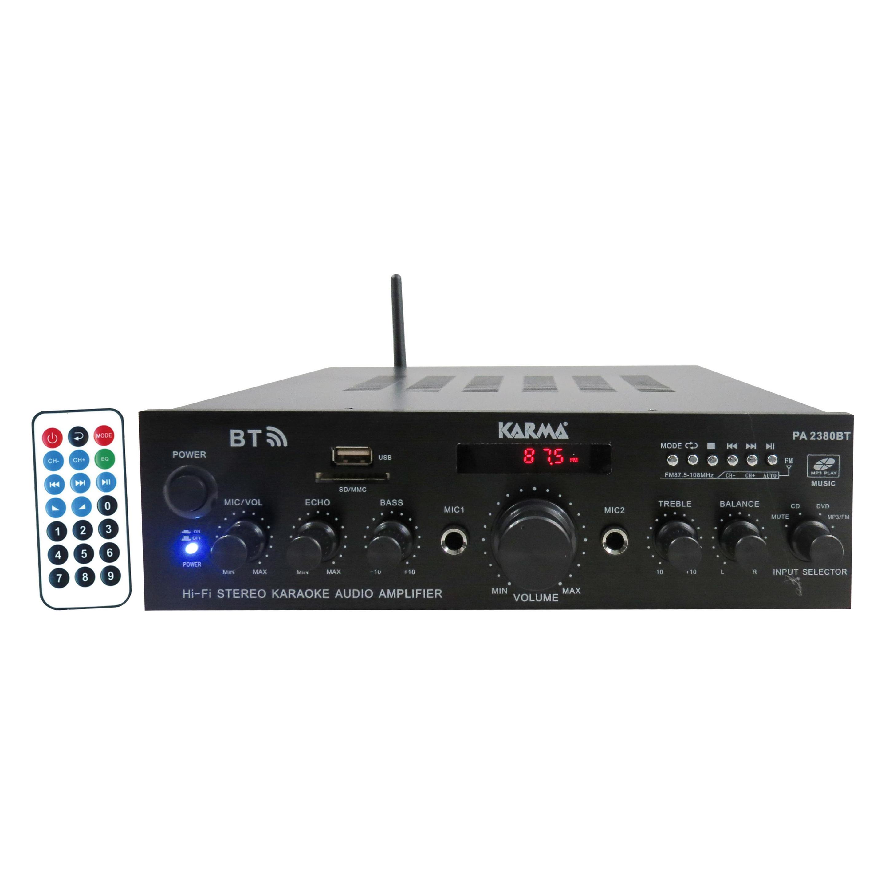 Karma Italiana PA 2380BT Audioverstärker 4.0 Kanäle Home Verkabelt und drahtlos Schwarz (Verstärker) (PA 2380BT)