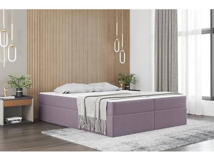 Boxspringbett Dachschräge Bett PRIMA Stoff Soro (Violett, 160x200 cm)