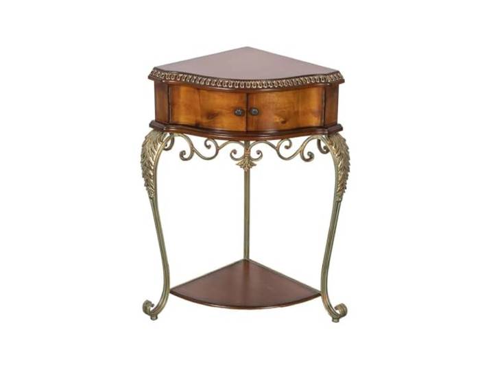 YCCHAH Sofatisch Dreieckiger Retro-Beistelltisch Aus Massivholz, Ländlicher Eckblumenständer, Kreativer Schlafzimmer-Nachttisch Wohnzimmer-Beistelltisch