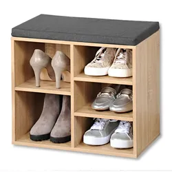 KESPER Schuhschrank mit Sitzkissen, Eichendekor, FSC