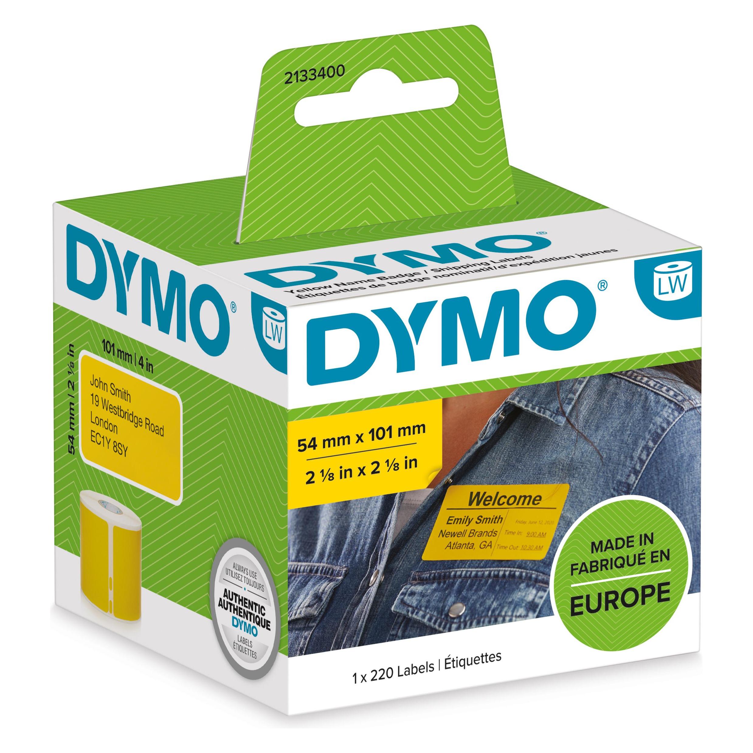 Dymo LW-Versand-/Namensschild-Etiketten GELB, 220 Etiketten (54 mm) (2133400)