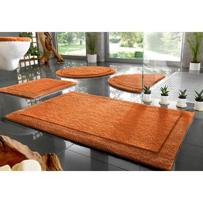 Badematte OTTO HOME "Kapra, Badvorleger, Badezimmer Teppich" Gr. 4, orange (terra), H:14mm, Baumwolle, Badematten, Badematte, mit Bordüre, Badteppich, Badematte, Baumwolle