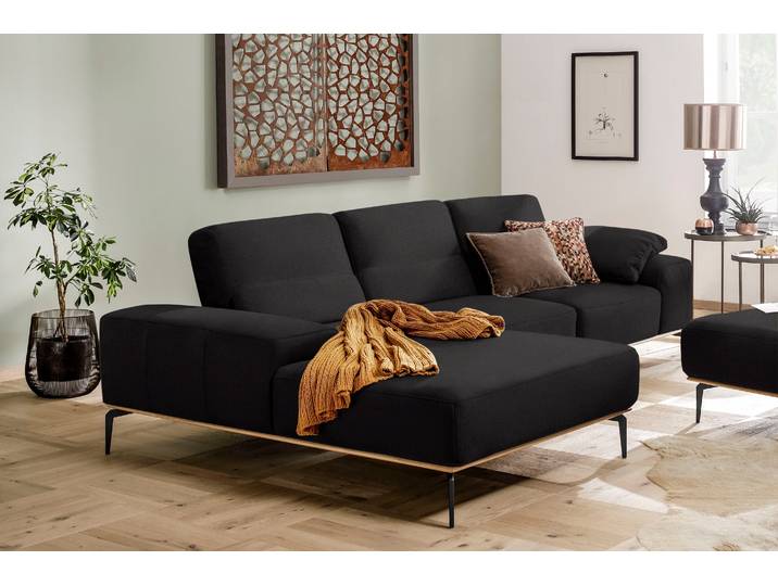 Ecksofa, Longlife Xtra-Leder, Schwarz, 299×178 cm, Bequem, Modern, W.SCHILLIG