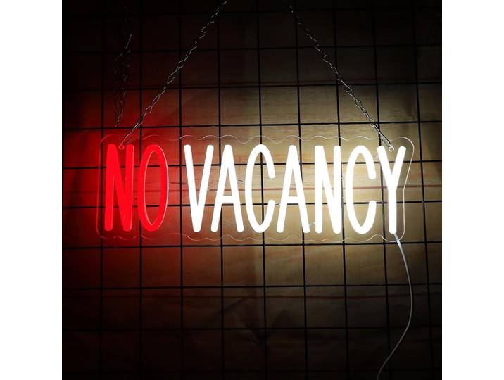 Enseigne néon « No Vacancy » à LED USB dimmable pour hôtels et entreprises, décoration murale et vitrine