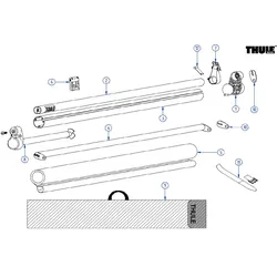Thule Stützfußhalter 2 Stück passend für Thule Windscreen - Thule Ersatzteilnummer 1500602390