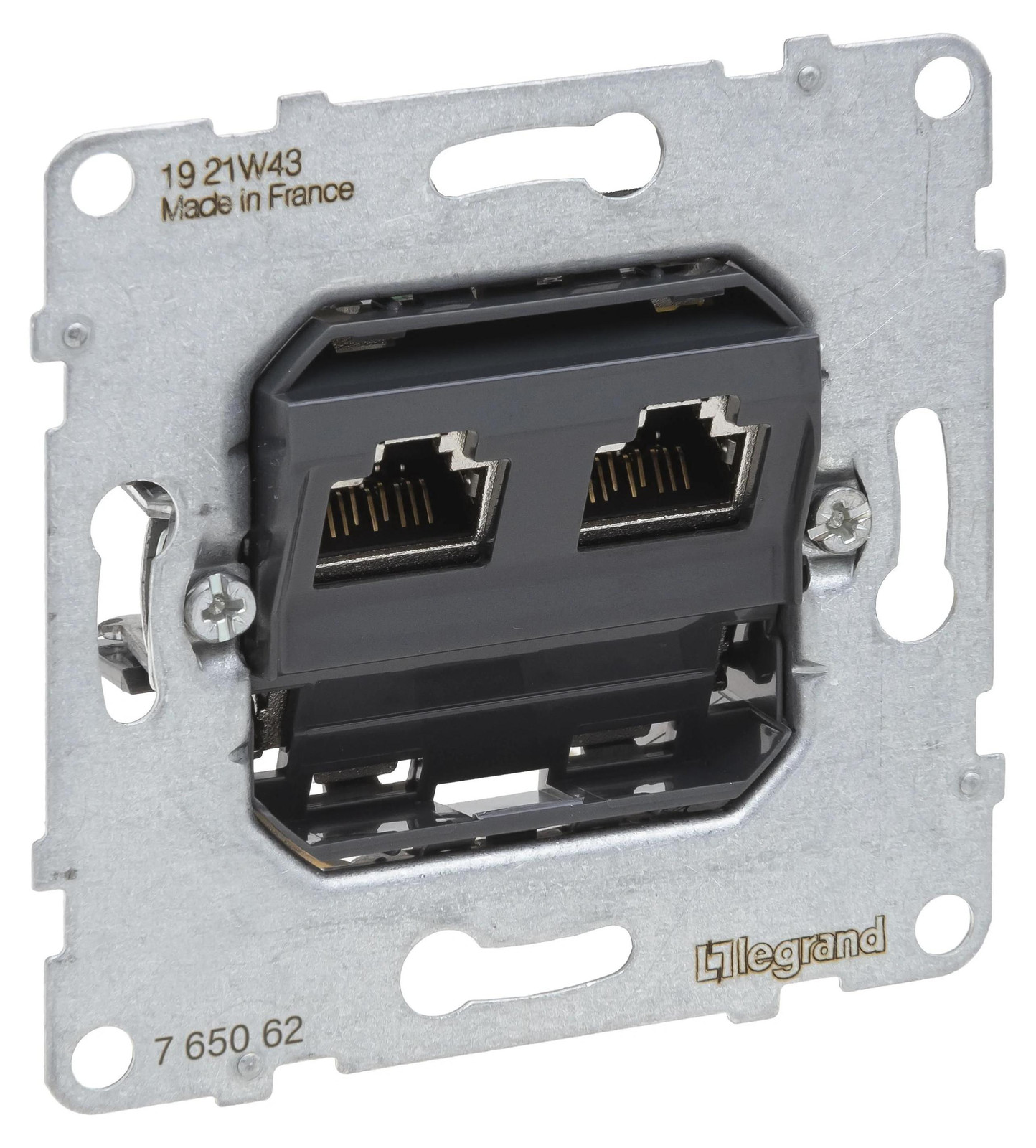 Legrand SEANO inbouwdata-aansluitdoos met 2x RJ45, Cat. 6A, STP, afgeschermd