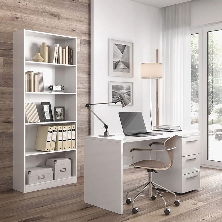 garneroarredamenti Libreria 80x201h cm moderna soggiorno bianco opaco Allan