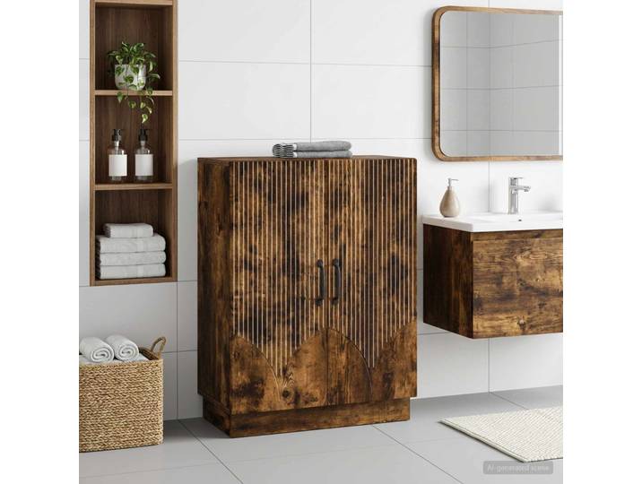 vidaXL Badezimmer Aufbewahrungsschrank HOORN Raucheiche