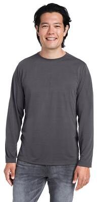 CORE365 CE111L Fusion ChromaSoft Performance Long Sleeve T-Shirt in Carbon size 6XL   Polyester