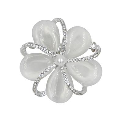 Brosche FIRETTI "Schmuck Geschenk Ansteckschmuck Viola", silber (silberfarben), Broschen, Damen, Metall, Brosche