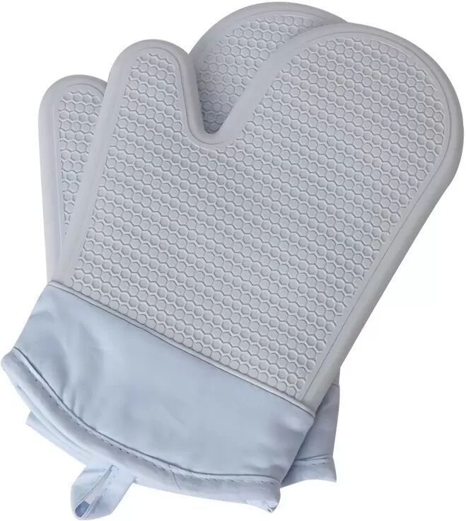 INF Silikon-Ofenhandschuhe: Hitzebeständige Mikrowellen-Handschuhe zum Backen (1 Paar) Blau