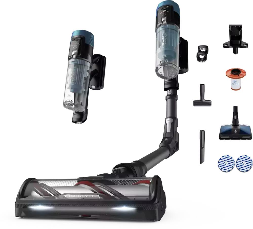 Rowenta RH9BC1, 2-in-1-Stabstaubsauger, Beutellos, Schwarz, Blau, Trocken, Filterung, Elektronisch
