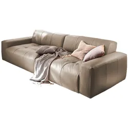 LEDERSOFA MIT SITZTIEFENVERSTELLUNG PALACE Taupe Leder Relaxfunktion