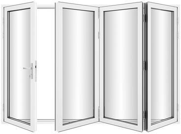 "KaMic 120"" x 96"" 4-Panel Aluminum Patio Folding Door Left to Right-Outswing"