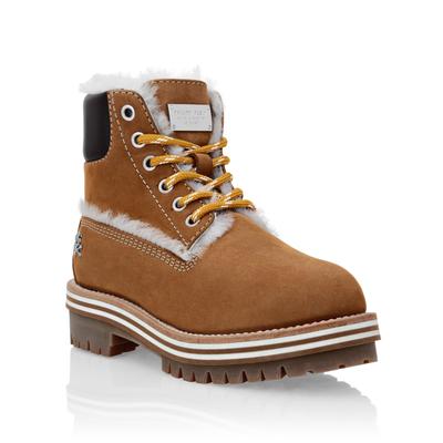 Bootsschuh PHILIPP PLEIN "Flache Stiefeletten", Mädchen, Gr. 31, Normalschaft, 06, beige, Schuhe Bootsschuh