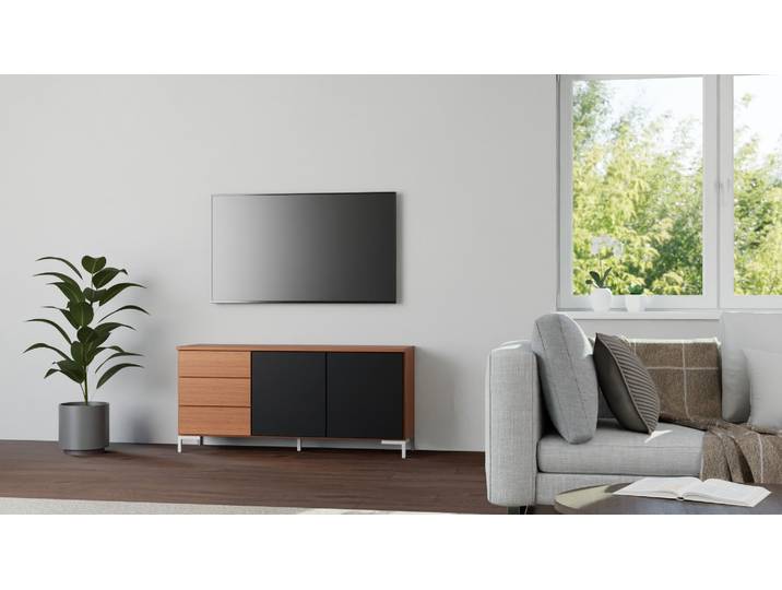 Stylishe Kommode Echtholz Furnier Mahagoni geölt