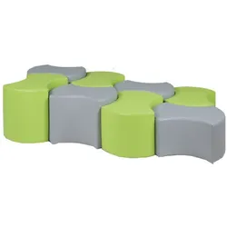 Sitzelement BEAN, Hocker, Bezug Kunstleder, schwer entflammbar