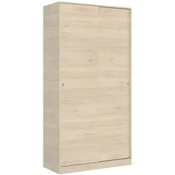 Dmora Kleiderschrank Kilimangiaro, Garderobe für Schlafzimmer, Kleiderschrank mit 2 Schiebetüren, 100x50h204 cm, Eiche