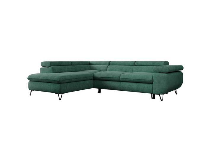 ECKSOFA PEDRO L Grün Struktur - Links Seite