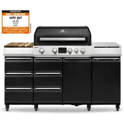 Burnhard GRANT Pro - Modularer Gasgrill 4-Brenner mit Schubladen und Gusseisenrost