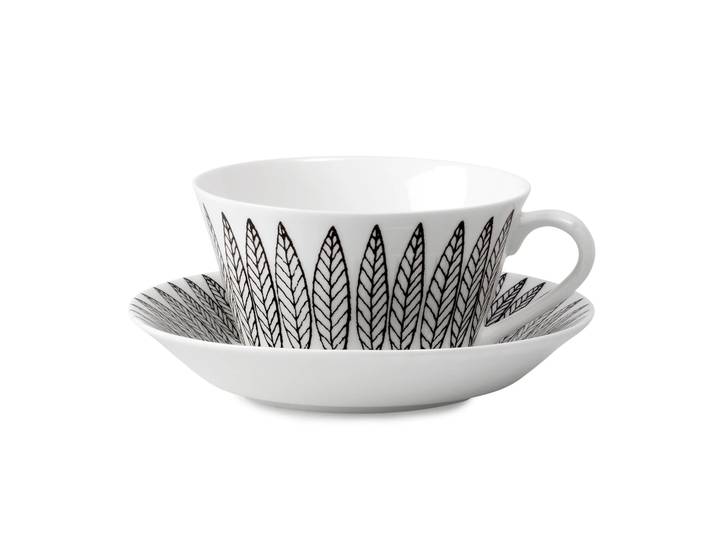 Gustavsbergs Porslinsfabrik Ensemble tasse à thé Svart Salix cône Tasse à thé + soucoupe