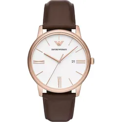 Emporio Armani Quarz / 3 Zeiger Datum Minimalist AR11572 - weiß,braun - 42mm