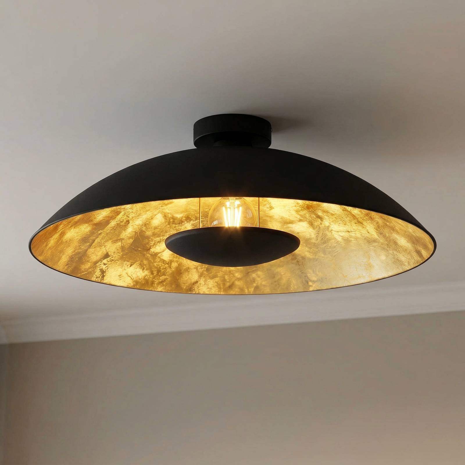 Ceiling Light Emilienne Lindby, dimmable, Black, Living / Dining Room, metal, Modern, Ceiling Light