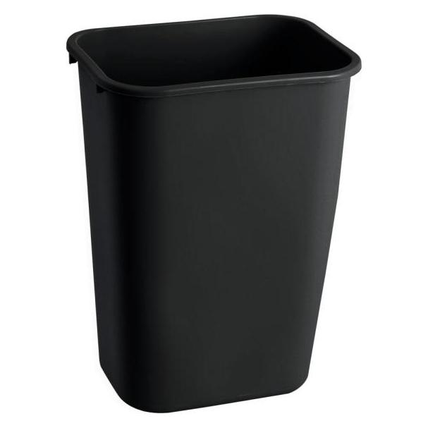 Rubbermaid Papierkorb, 39 Liter, rechteckig, PE, schwarz (39 l) (FG295700BLA)