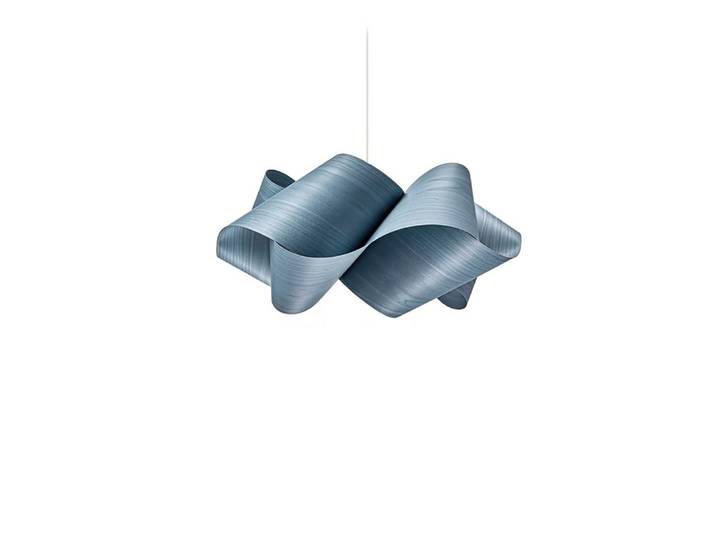 LZF LUZIFER lampe à suspension SWIRL SMALL rosace blanc (Bleu - Vernis à bois)