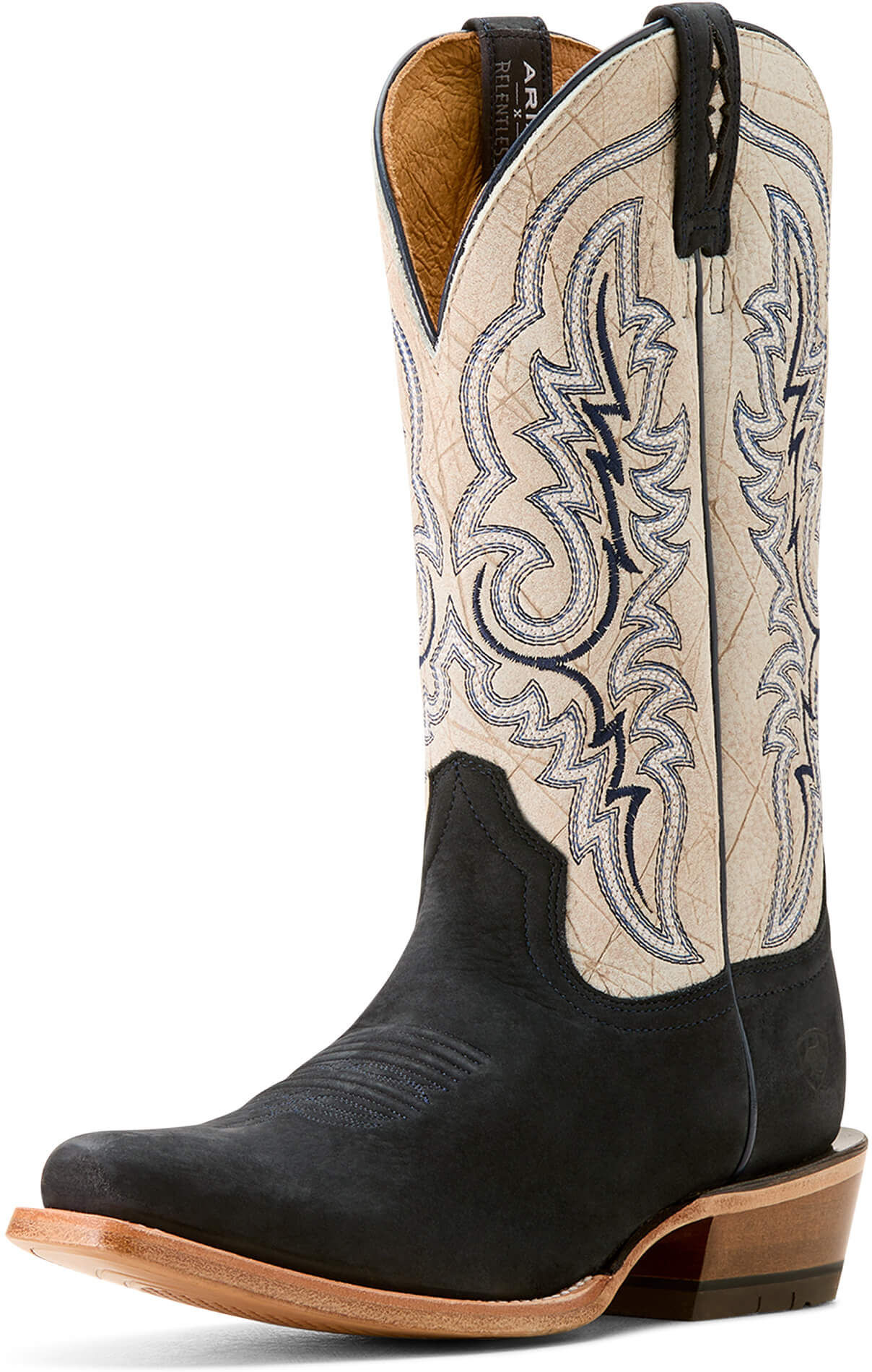 Men's Futurity Relentless Bama Fury Cowboy Boots in Navy Bison Shredded White, Size: 9 B / Narrow by Ariat