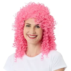 Lockenperücke "Curly", pink