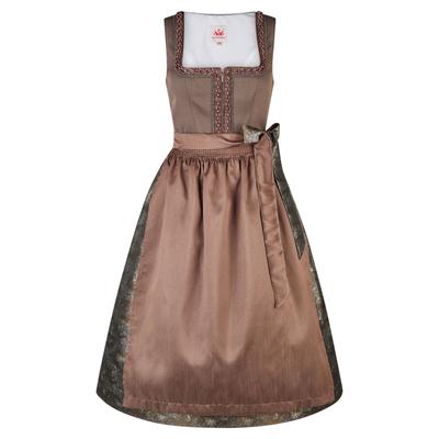 Dirndl SPIETH & WENSKY "Spieth & Wensky Dirndl Klavier", Damen, Gr. 40, N-Gr, braun, Obermaterial: 100% Polyester PES., uni, regular fit, Kleider, mit Reißverschluss