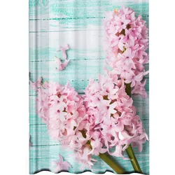 Ekershop DIGITAL Textil Duschvorhang LILAC 120 x 200 cm Weiß ink. 8 Ringe