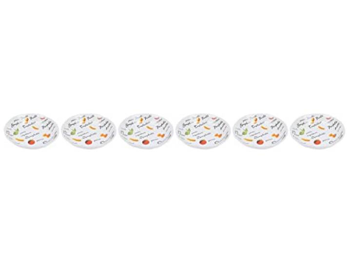 Cosy Trend Set van 6 porseleinen pastaborden, wit, D20 cm