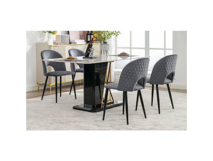 Feuille épaissie Fauteuil Matériaux respectueux de l'environnement durable chaises de salle à manger (4 PCS) chaise rembourrée av