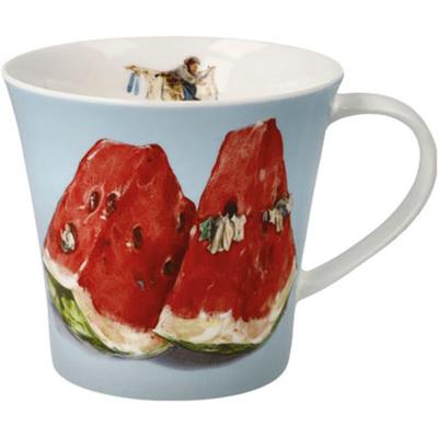 Tasse GOEBEL "Daria Rosso - Summer Vibes", bunt, B:10cm H:9,5cm, Fine China-Porzellan, Trinkgefäße, Tasse, Füllmenge 0,35l