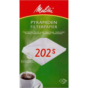 Melitta Filtertüten 202s, Pyramidenfilter, Größe 202s, weiß, 100 Stück