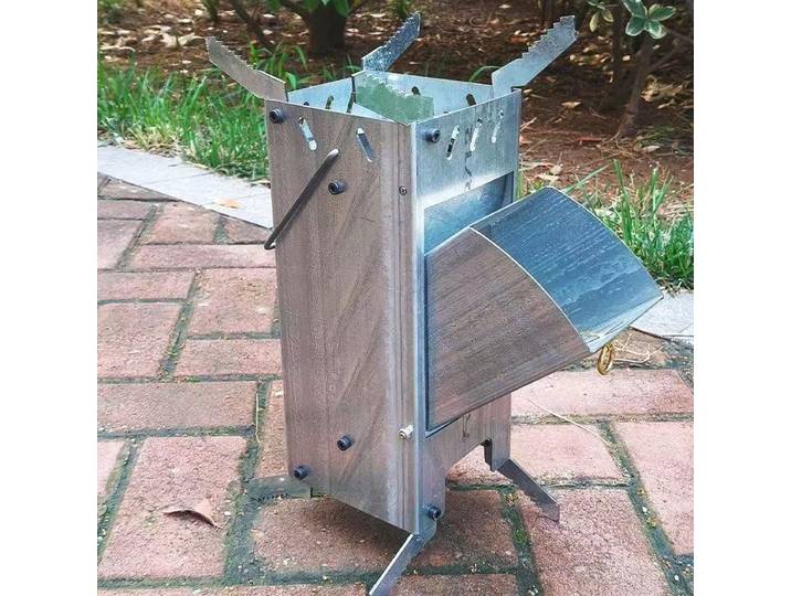 GIEMZA – gril métallique pliable pour l'extérieur, poêle à charbon de bois, poêle à fusée pour Camping pique-nique, utilisation sur véhicule, barbecue, taille compacte, transport