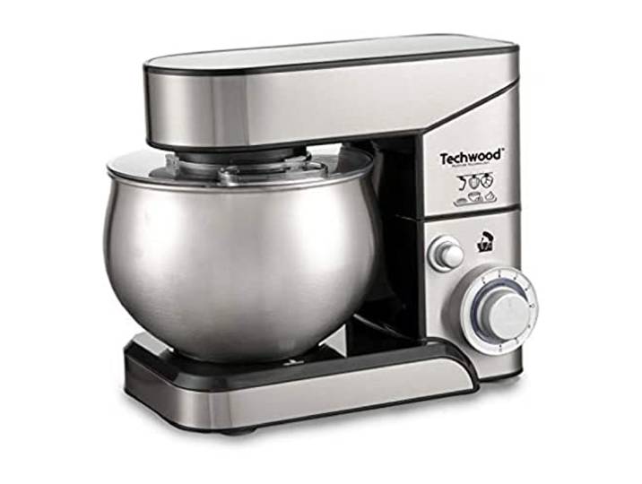 Techwood TRO-1050, keukenmachine, multifunctionele keukenmachine met stalen kom, 5 l, 1000 W, roestvrij staal