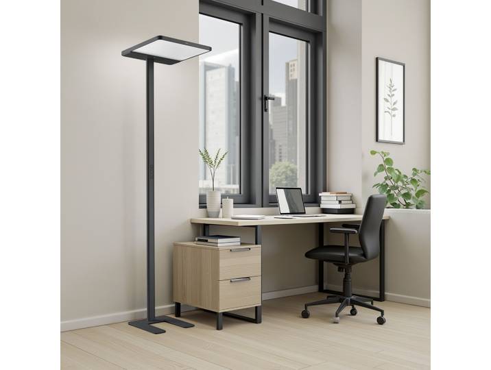 LED Stehlampe Tradingzone Adapt-F1 Desk Side, Schwarz, Neu, Professionelle Bürobeleuchtung