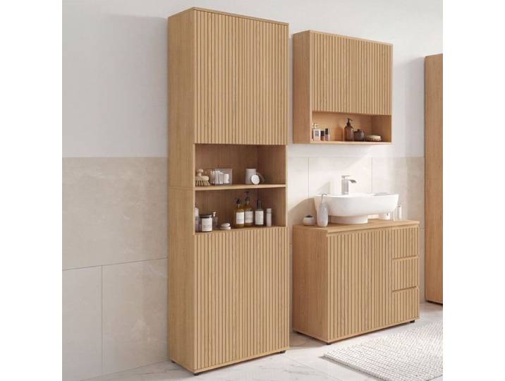 Colonne salle de bain VICTOR effet lattes
