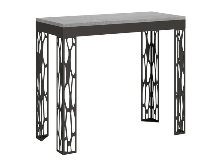 Console extensible effet béton gris 90x40/196 cm