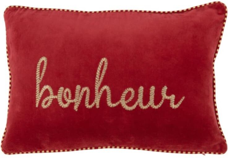 J-line Coussin rectangulaire en textile rouge 30x45x3.5 cm Rouge 30x4x45cm